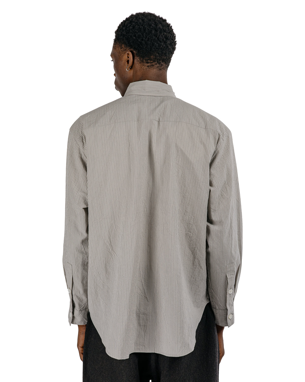 evan kinori Big Shirt Two Organic Cotton Stripe Light Grey/Black