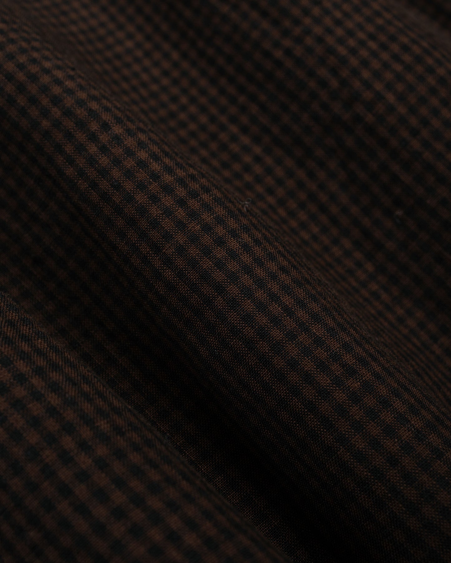 lost & found evan kinori evan kinori Big Shirt Two Overdyed Linen Check Brown/Black Logwood Overdye