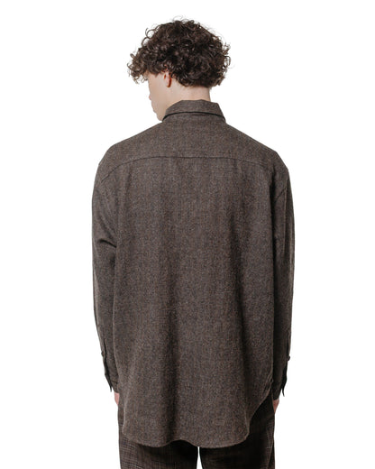 lost & found evan kinori evan kinori Big Shirt Two Undyed Wool Herringbone Dark Brown