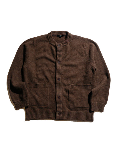 lost & found evan kinori evan kinori Crewneck Cardigan Undyed Yak Wool Dark Brown