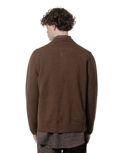lost & found evan kinori evan kinori Crewneck Cardigan Undyed Yak Wool Dark Brown