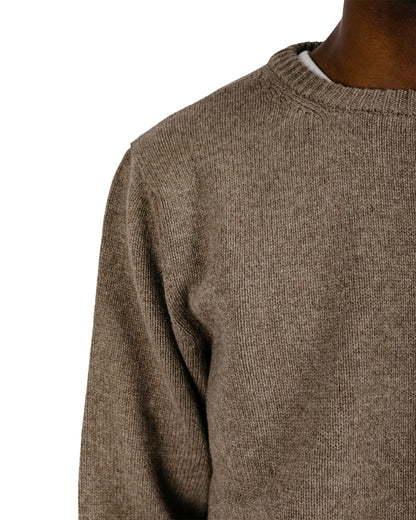 evan kinori Crewneck Sweater Undyed Yak Wool Light Brown