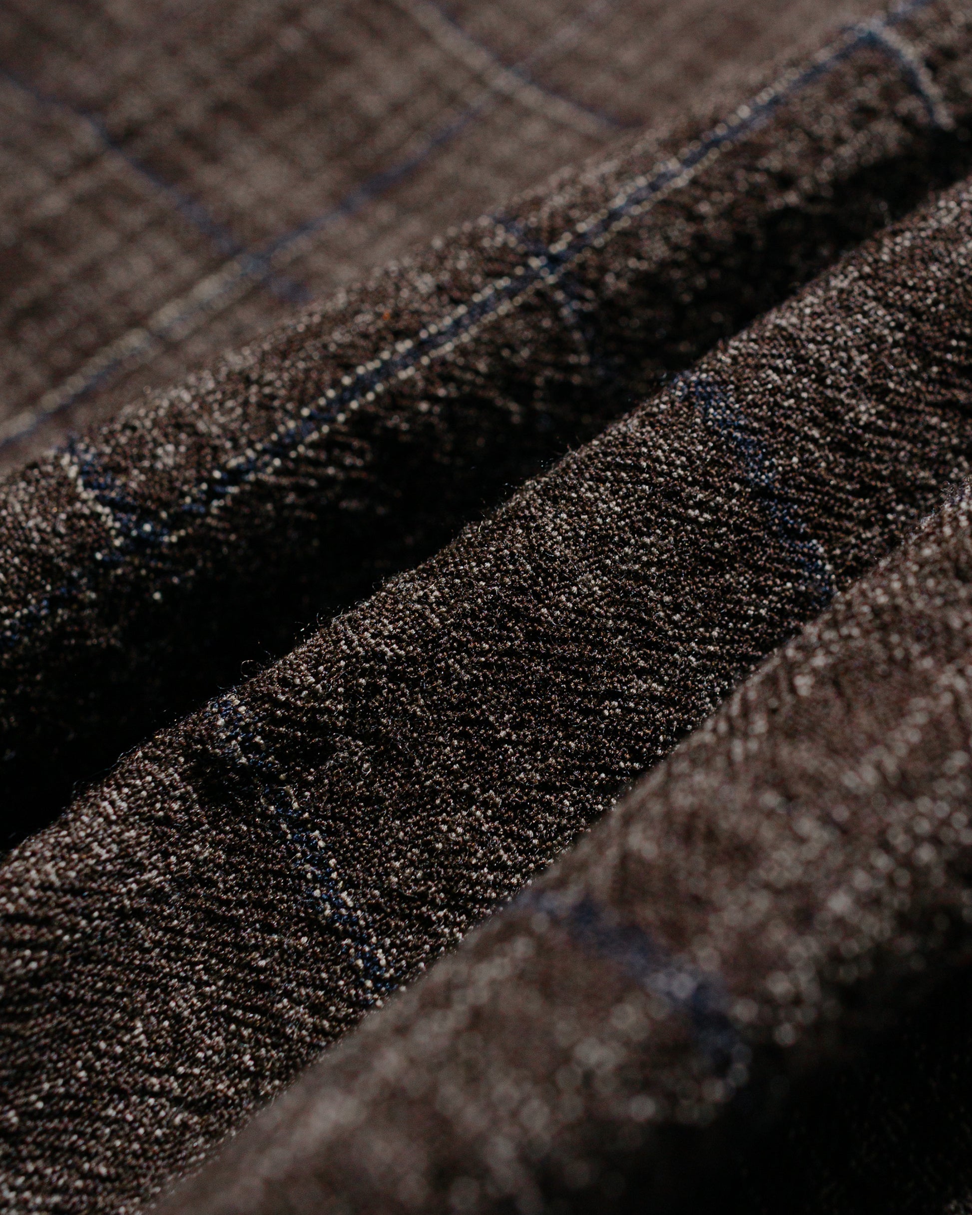 lost & found evan kinori evan kinori Elastic Pant Kasuri Wool Check Brown/Beige/Navy