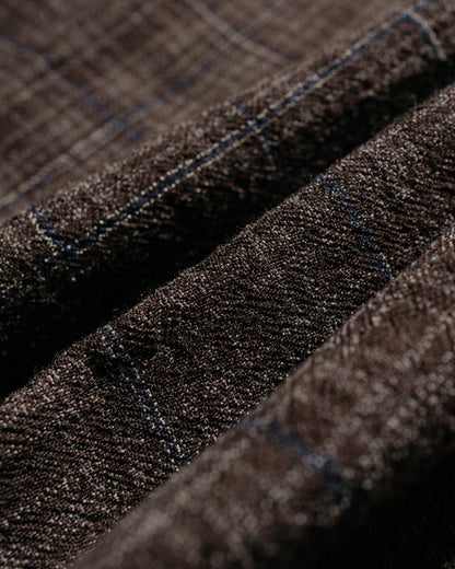lost & found evan kinori evan kinori Elastic Pant Kasuri Wool Check Brown/Beige/Navy