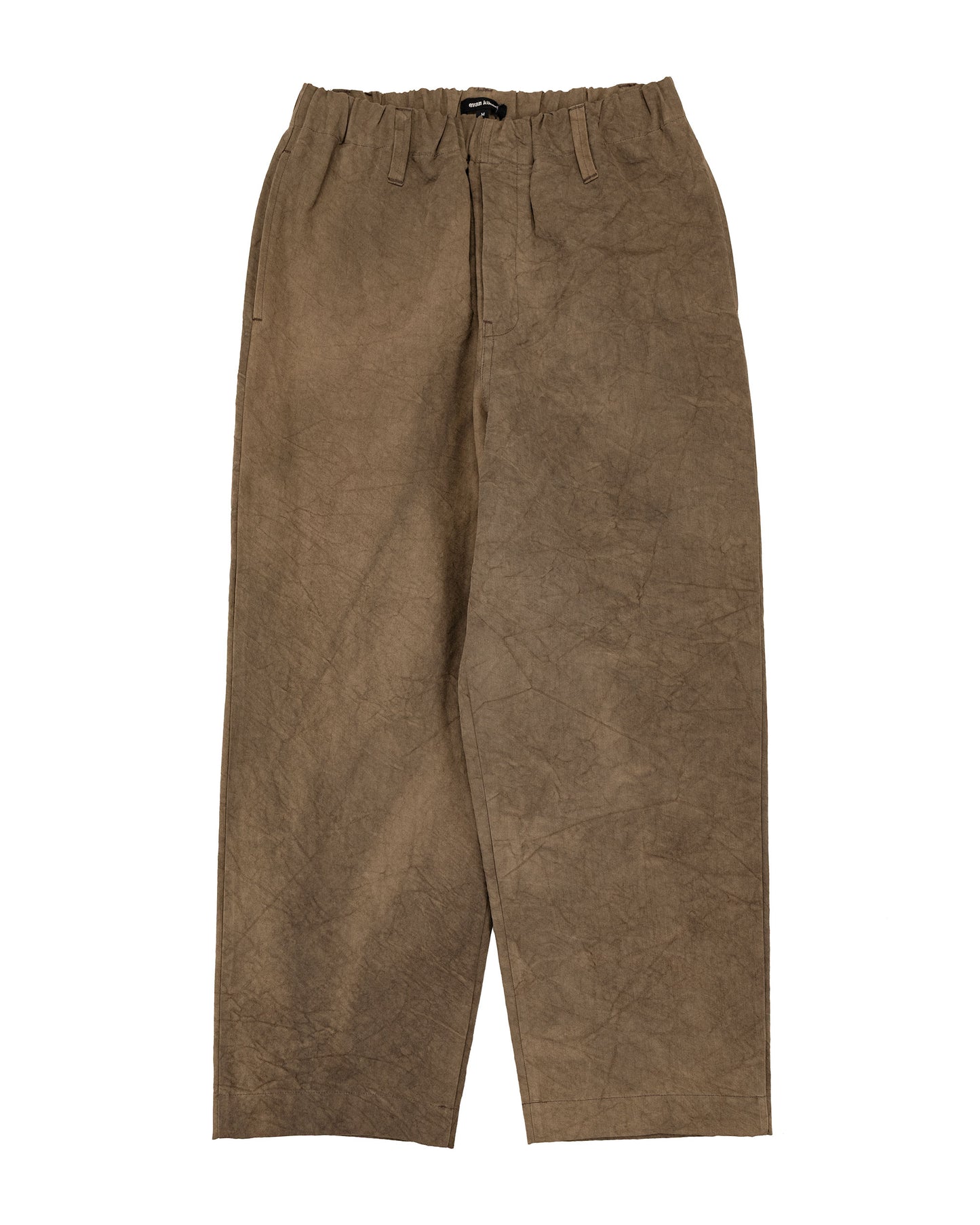lost & found evan kinori evan kinori Elastic Pant Natural Dye Twill Brown Persimmon/Iron Dye