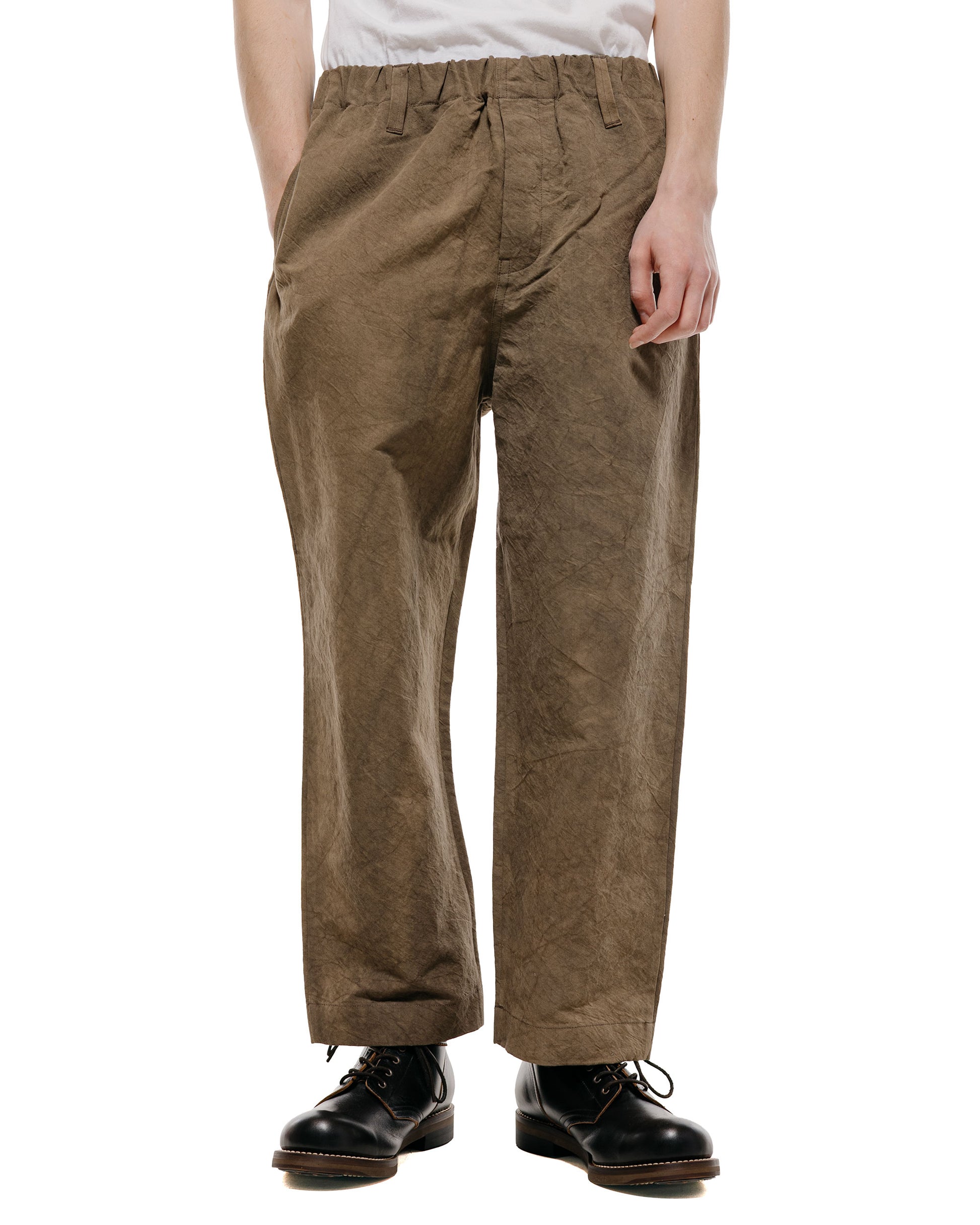 lost & found evan kinori evan kinori Elastic Pant Natural Dye Twill Brown Persimmon/Iron Dye