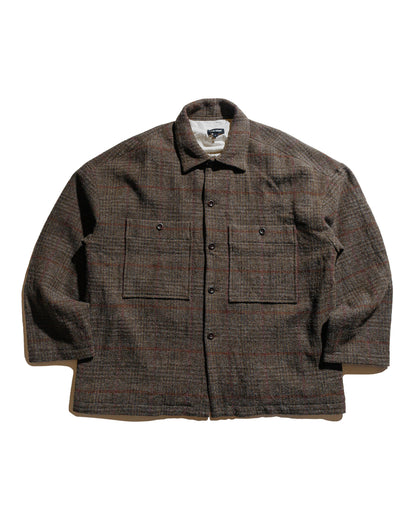 lost & found evan kinori evan kinori Field Shirt Two Wool Herringbone Check Dark Olive/Charcoal
