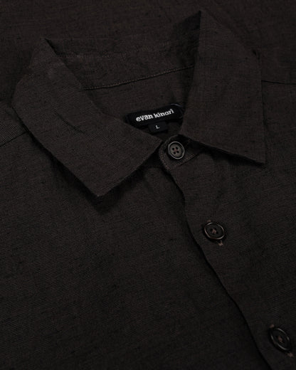 lost & found evan kinori evan kinori Flat Hem Shirt Linen/Cotton Summercloth Brown/Navy
