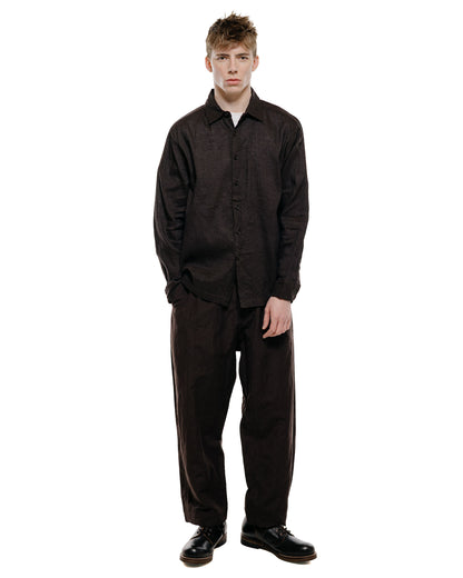 lost & found evan kinori evan kinori Flat Hem Shirt Linen/Cotton Summercloth Brown/Navy