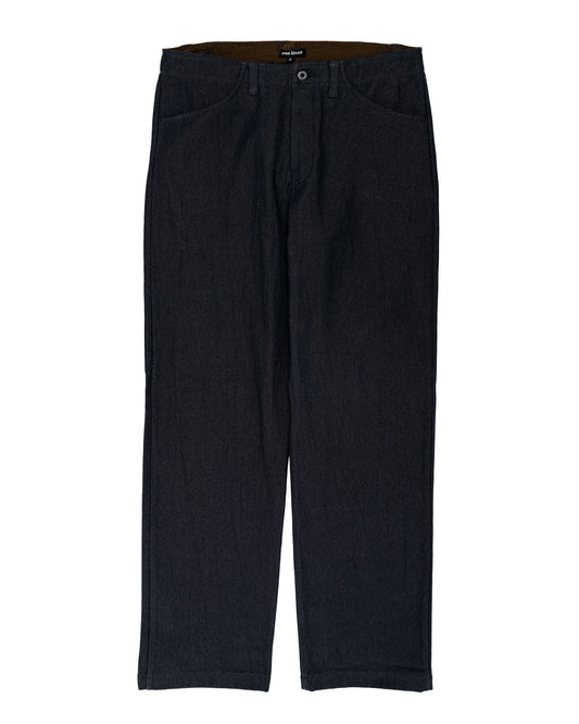 evan kinori Four Pocket Pant Yarn Dyed Cotton Twill Navy/Grey