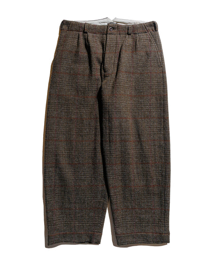 lost & found evan kinori evan kinori Two Pleat Pant Wool Herringbone Check Dark Olive/Charcoal