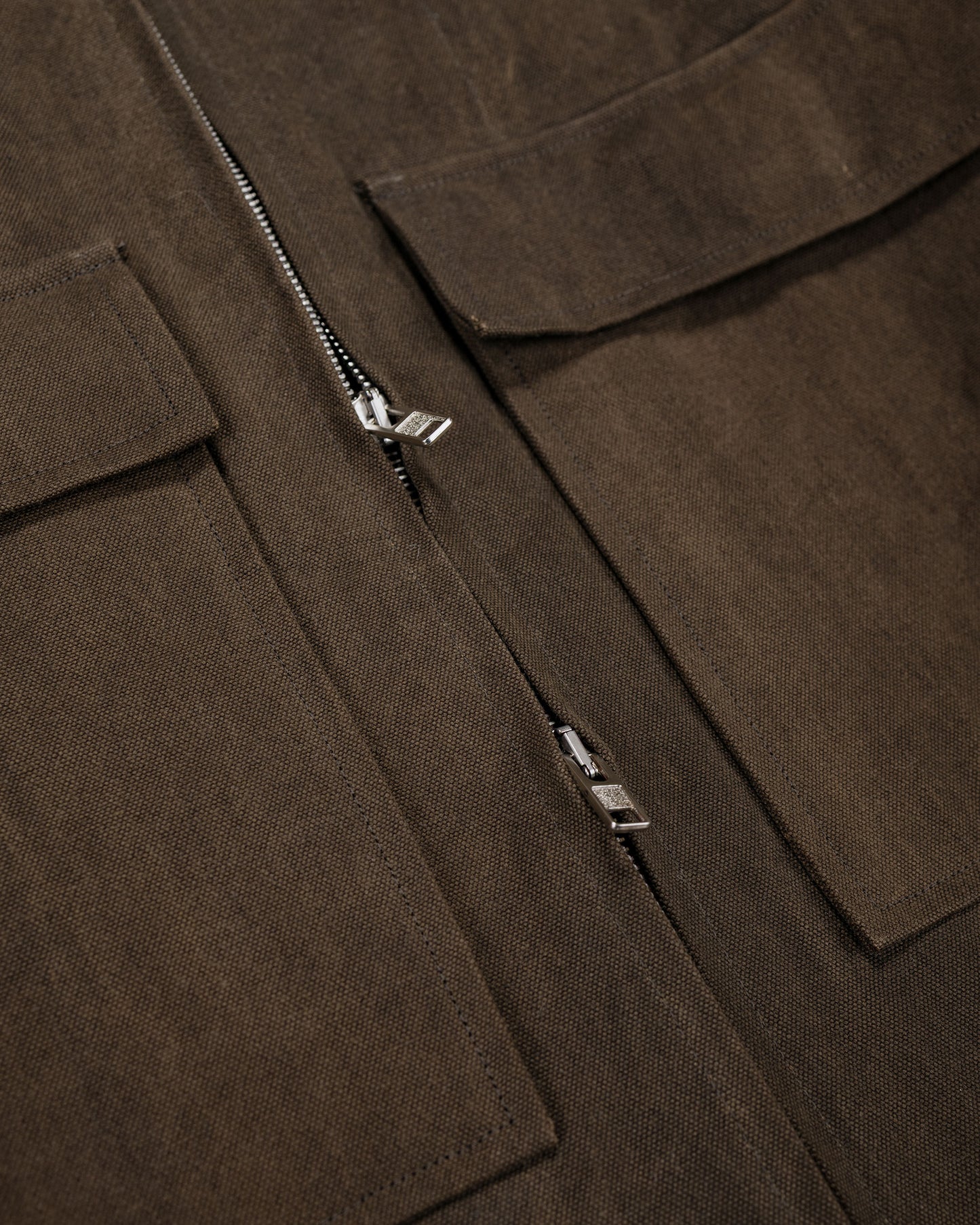 lost & found evan kinori evan kinori Zip Jacket Cotton/Washi Canvas Dark Olive Sumi Ink Dye