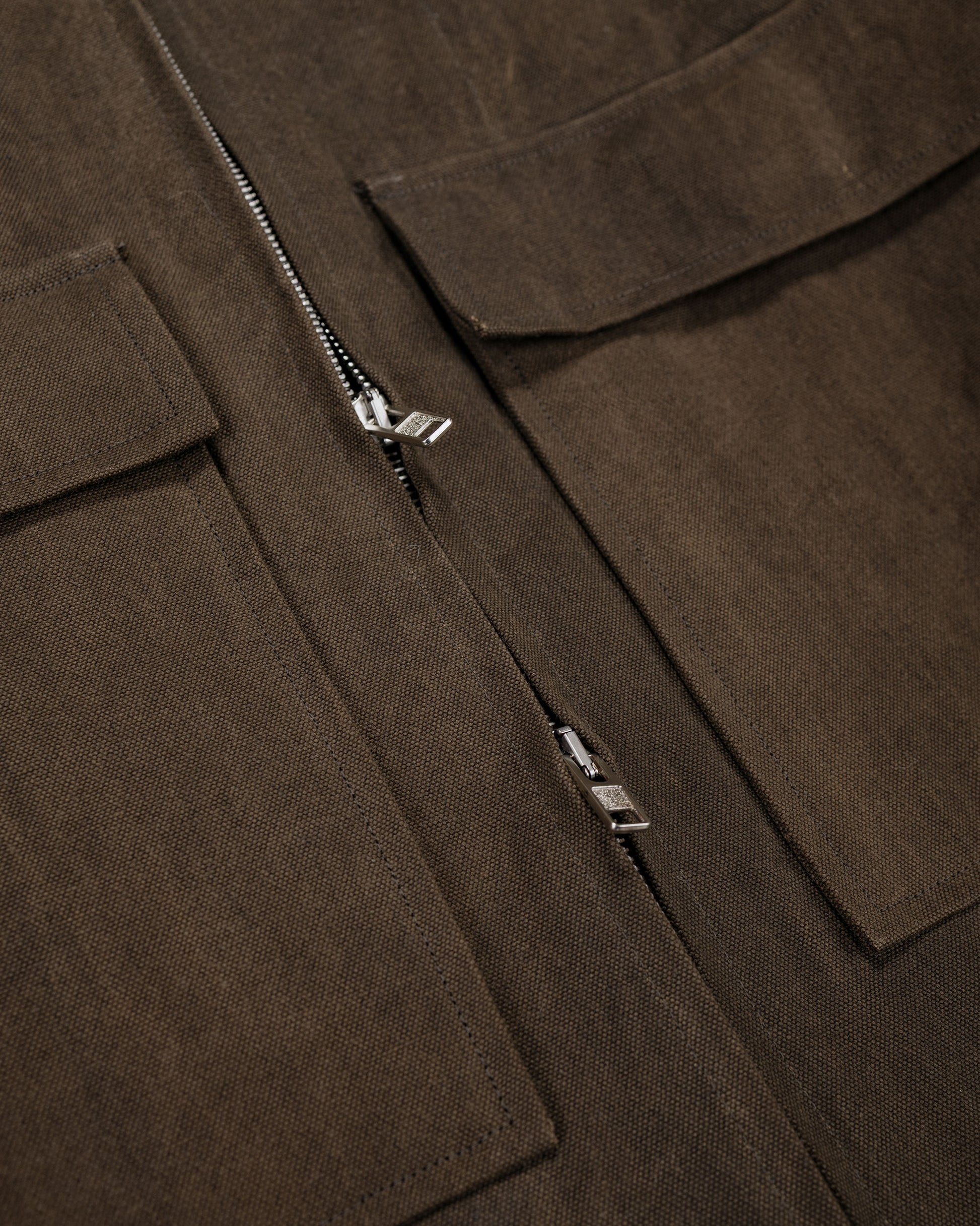 lost & found evan kinori evan kinori Zip Jacket Cotton/Washi Canvas Dark Olive Sumi Ink Dye
