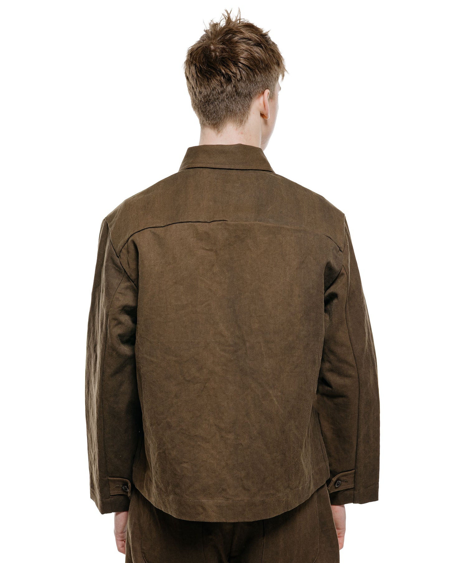 lost & found evan kinori evan kinori Zip Jacket Cotton/Washi Canvas Dark Olive Sumi Ink Dye