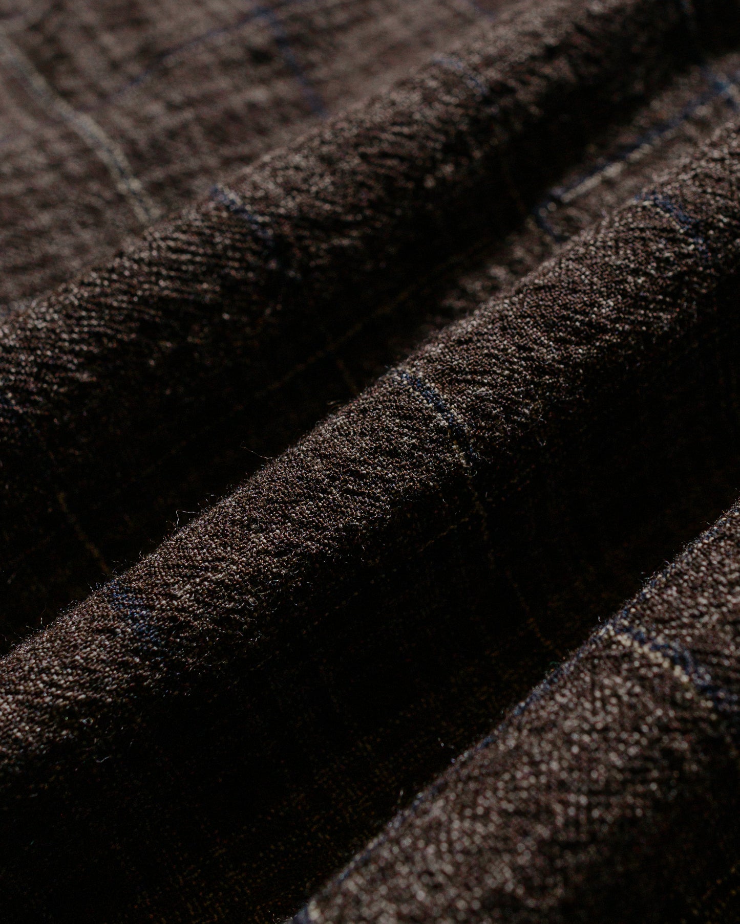 lost & found evan kinori evan kinori Zip Jacket Two Kasuri Wool Check Brown/Beige/Navy