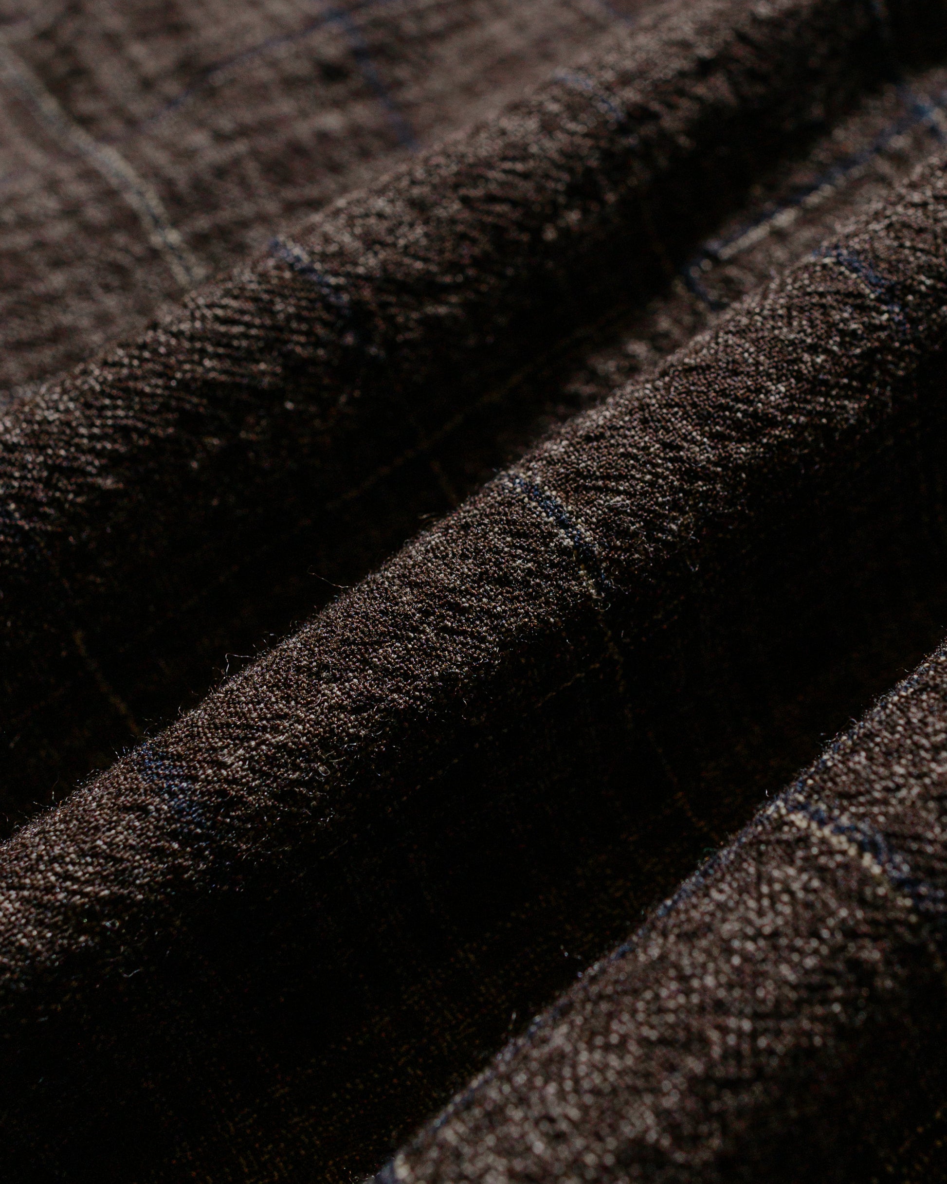 lost & found evan kinori evan kinori Zip Jacket Two Kasuri Wool Check Brown/Beige/Navy