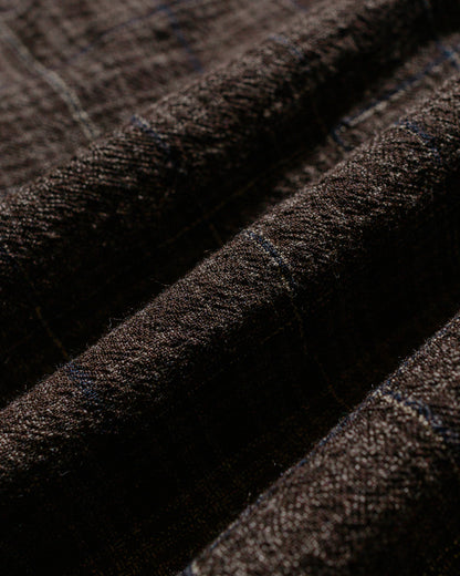 lost & found evan kinori evan kinori Zip Jacket Two Kasuri Wool Check Brown/Beige/Navy