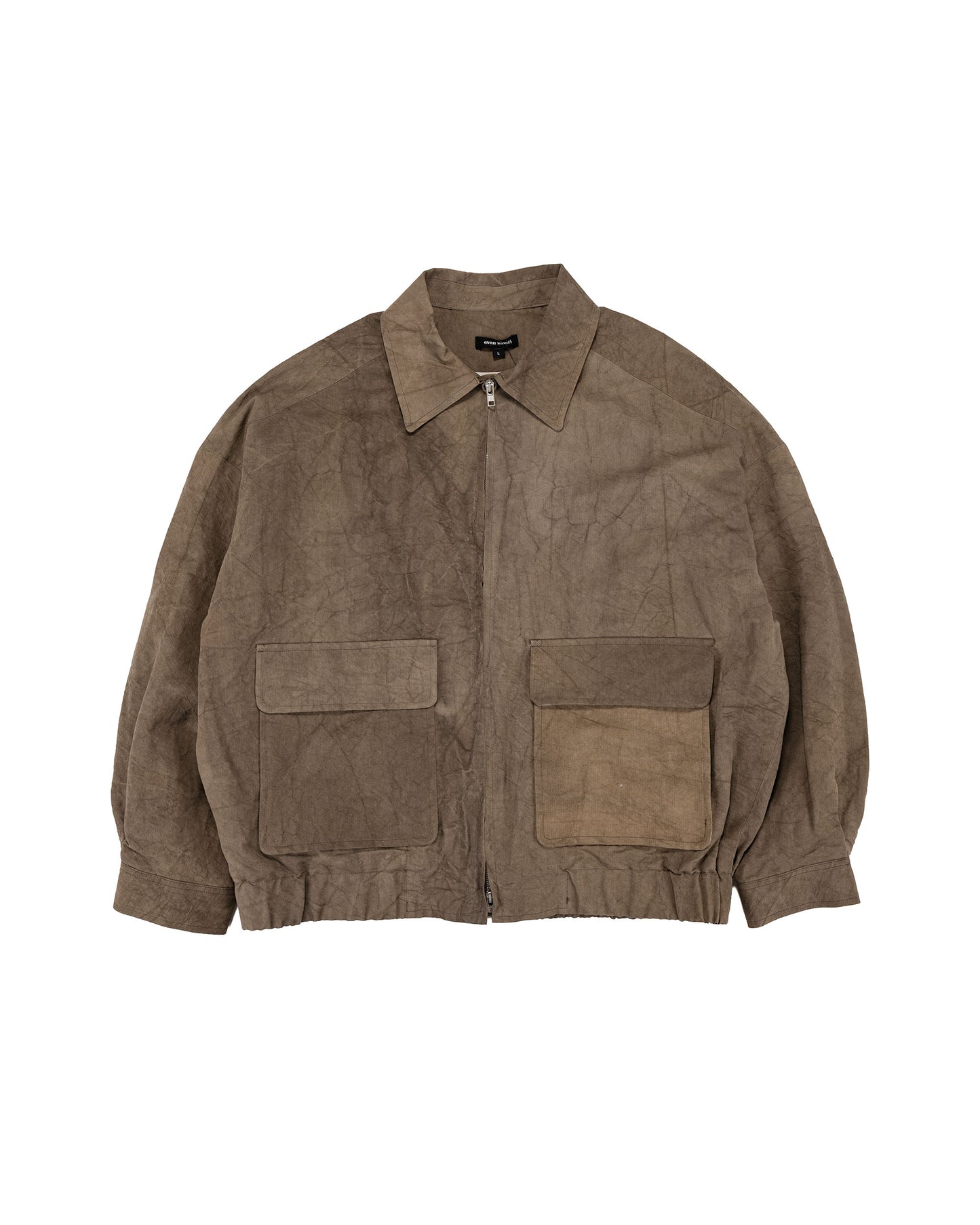 lost & found evan kinori evan kinori Zip Jacket Two Natural Dye Twill Brown Persimmon/Iron Dye
