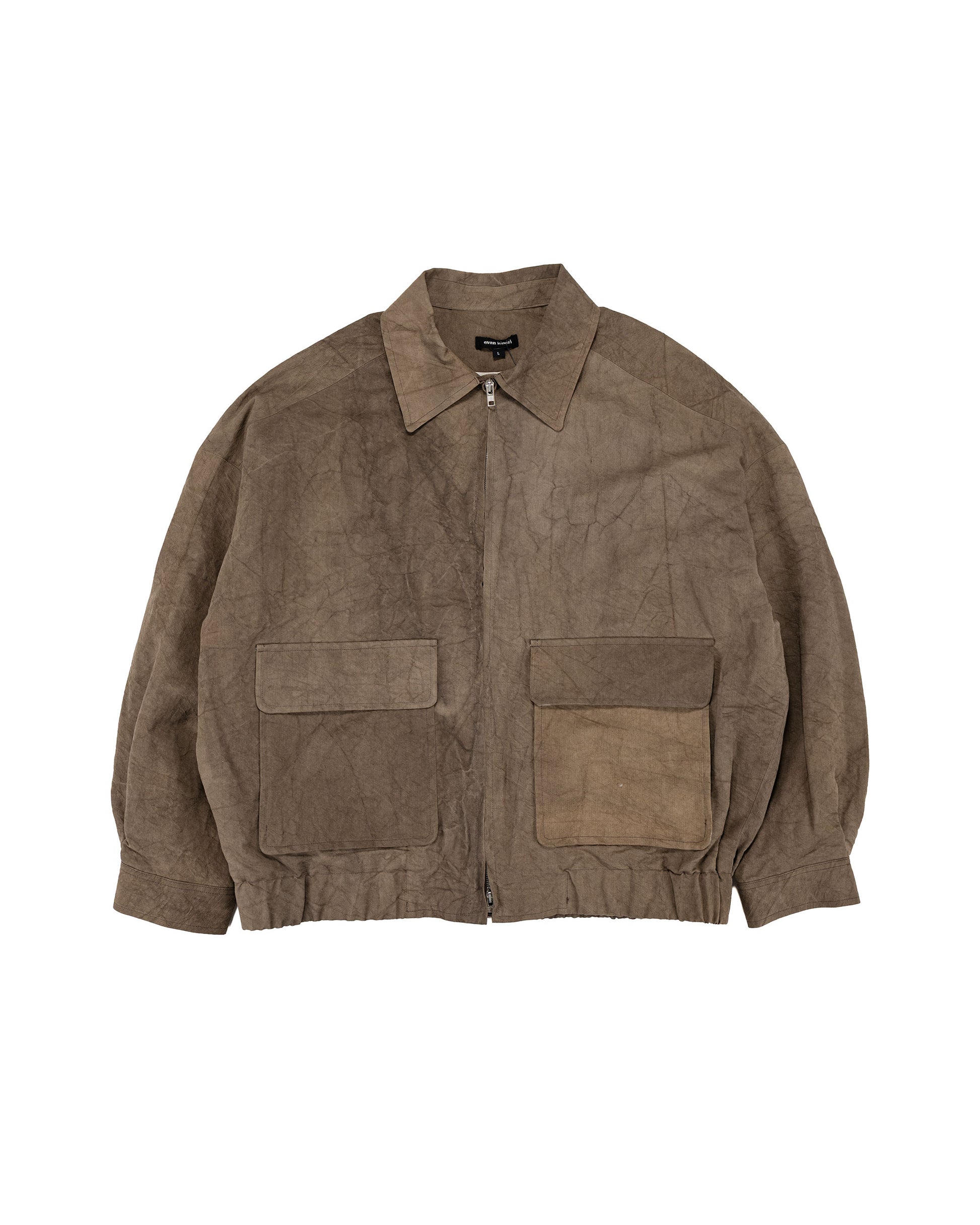 lost & found evan kinori evan kinori Zip Jacket Two Natural Dye Twill Brown Persimmon/Iron Dye