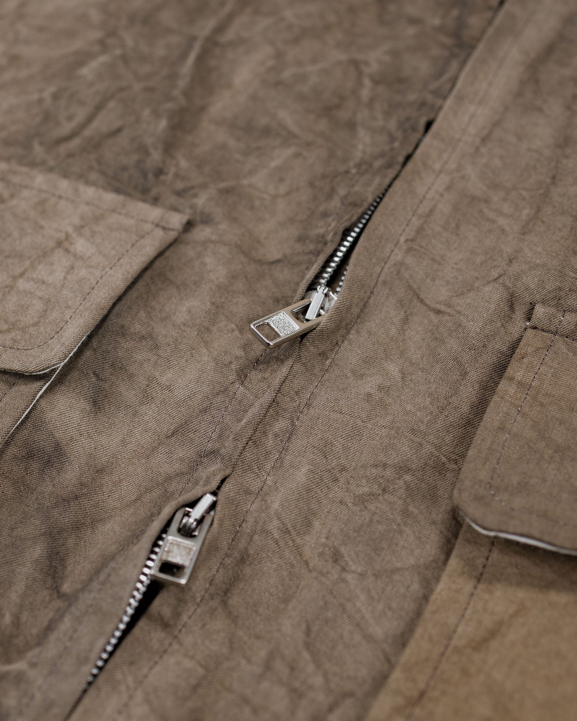 lost & found evan kinori evan kinori Zip Jacket Two Natural Dye Twill Brown Persimmon/Iron Dye
