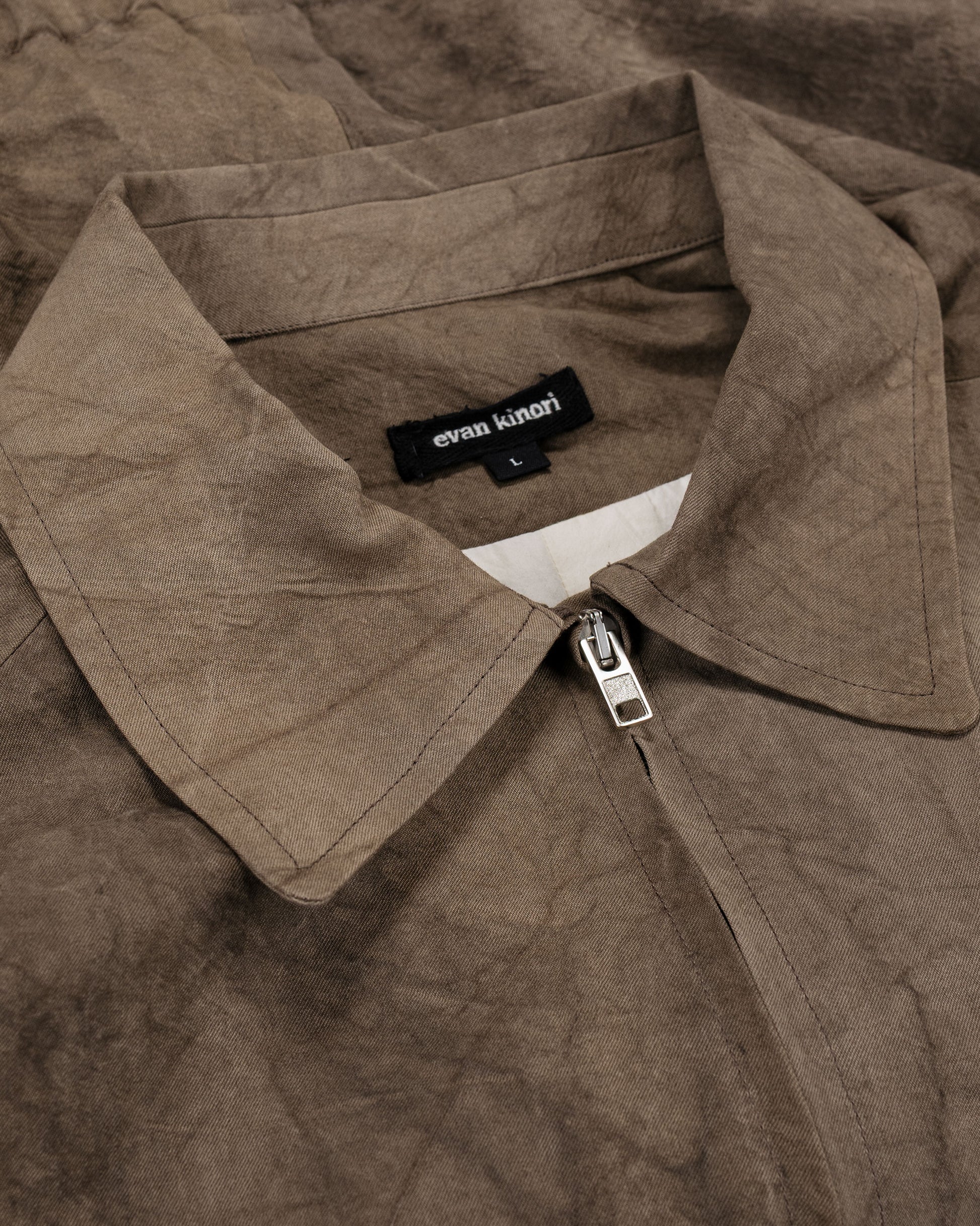 lost & found evan kinori evan kinori Zip Jacket Two Natural Dye Twill Brown Persimmon/Iron Dye