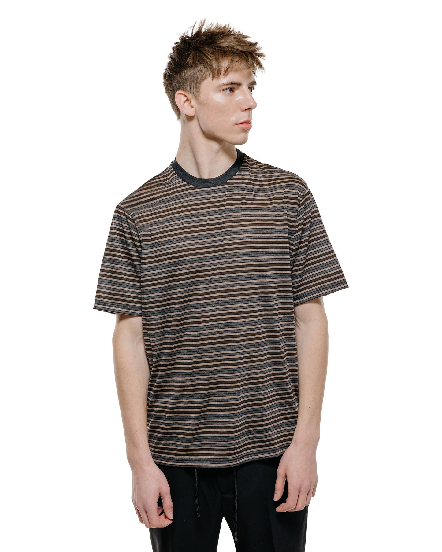 lost & found MARKAWARE marka Crew Neck Tee Super120s Washable Wool Jersey Beige Border