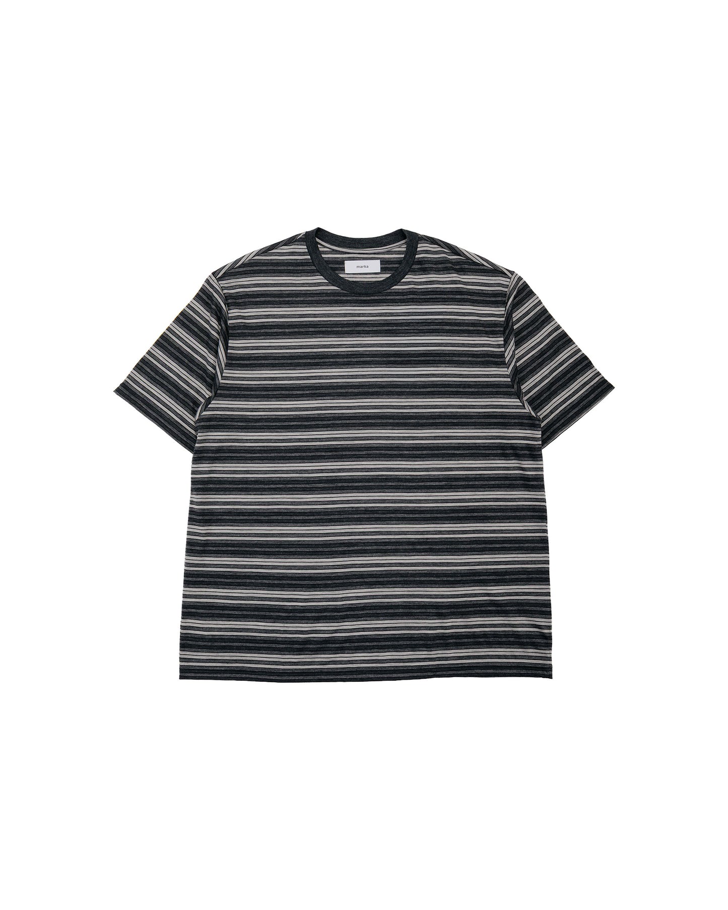 lost & found MARKAWARE marka Crew Neck Tee Super120s Washable Wool Jersey Gray Border