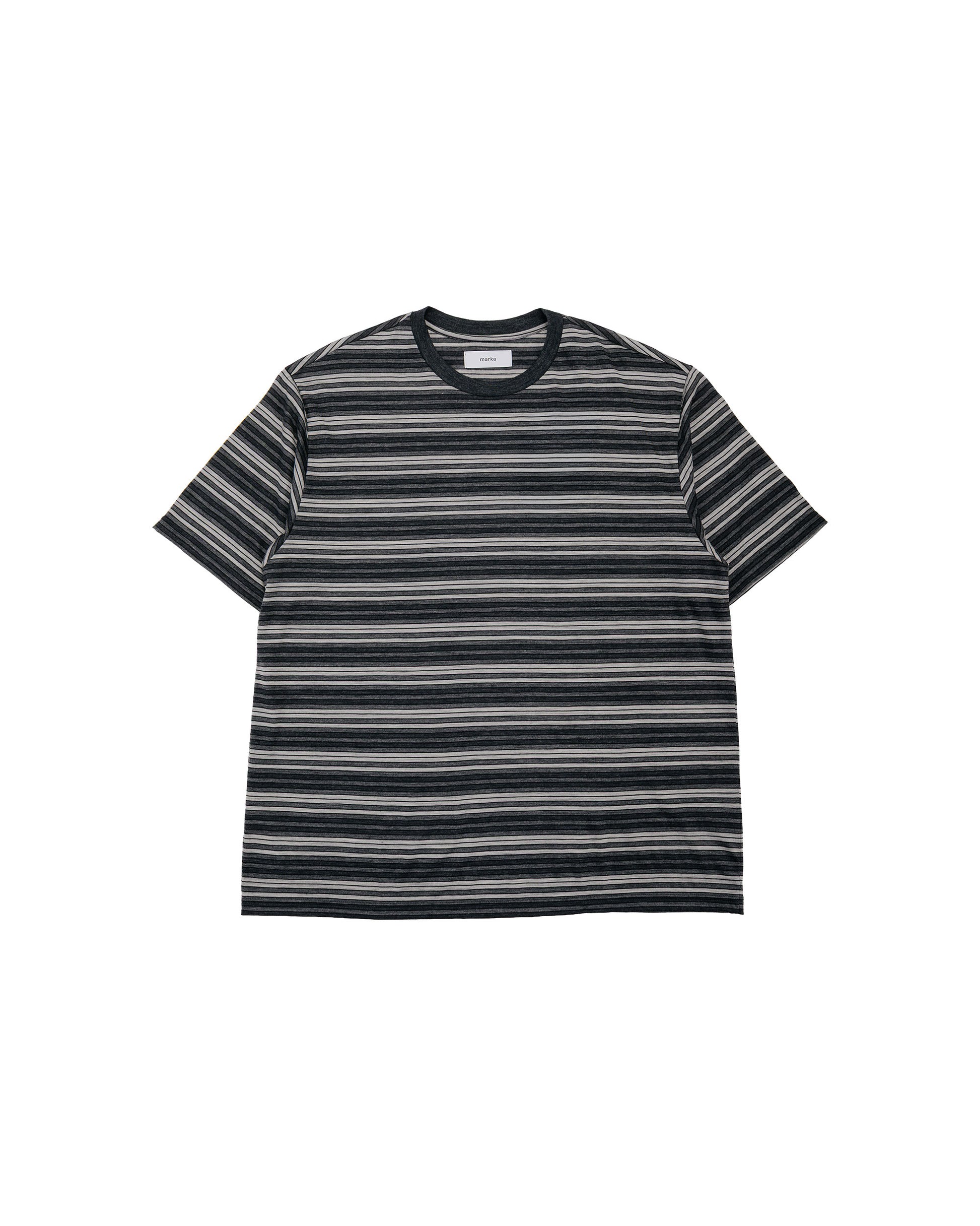 lost & found MARKAWARE marka Crew Neck Tee Super120s Washable Wool Jersey Gray Border