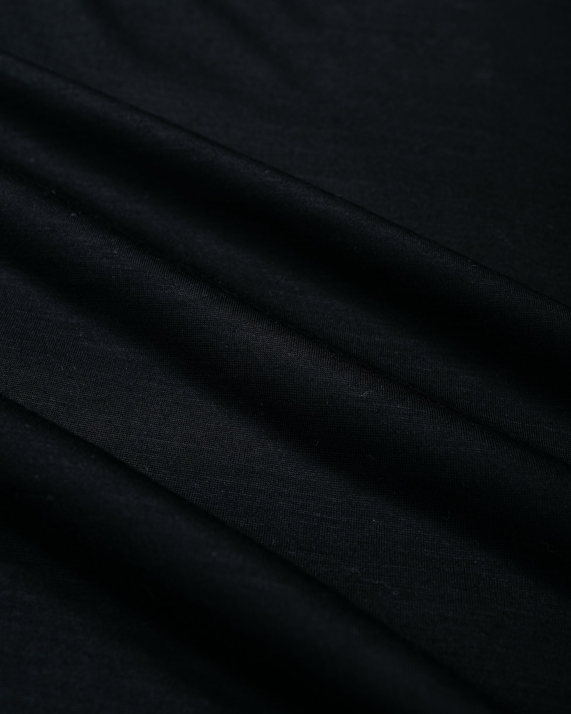 lost & found MARKAWARE marka Crew Neck Tee Super120s Washable Wool Jersey Black