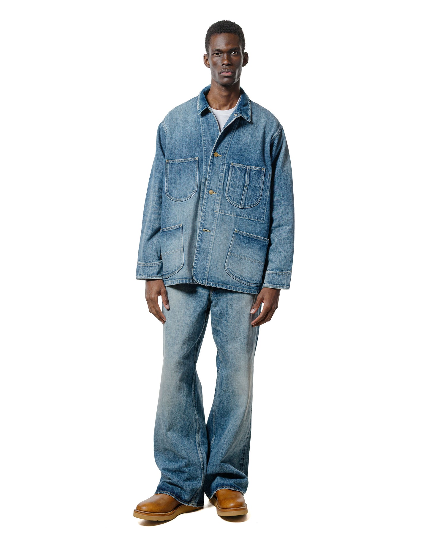 lost & found MARKAWARE marka Denim Coverall Jacket 13.5oz Selvedge Denim Used Wash