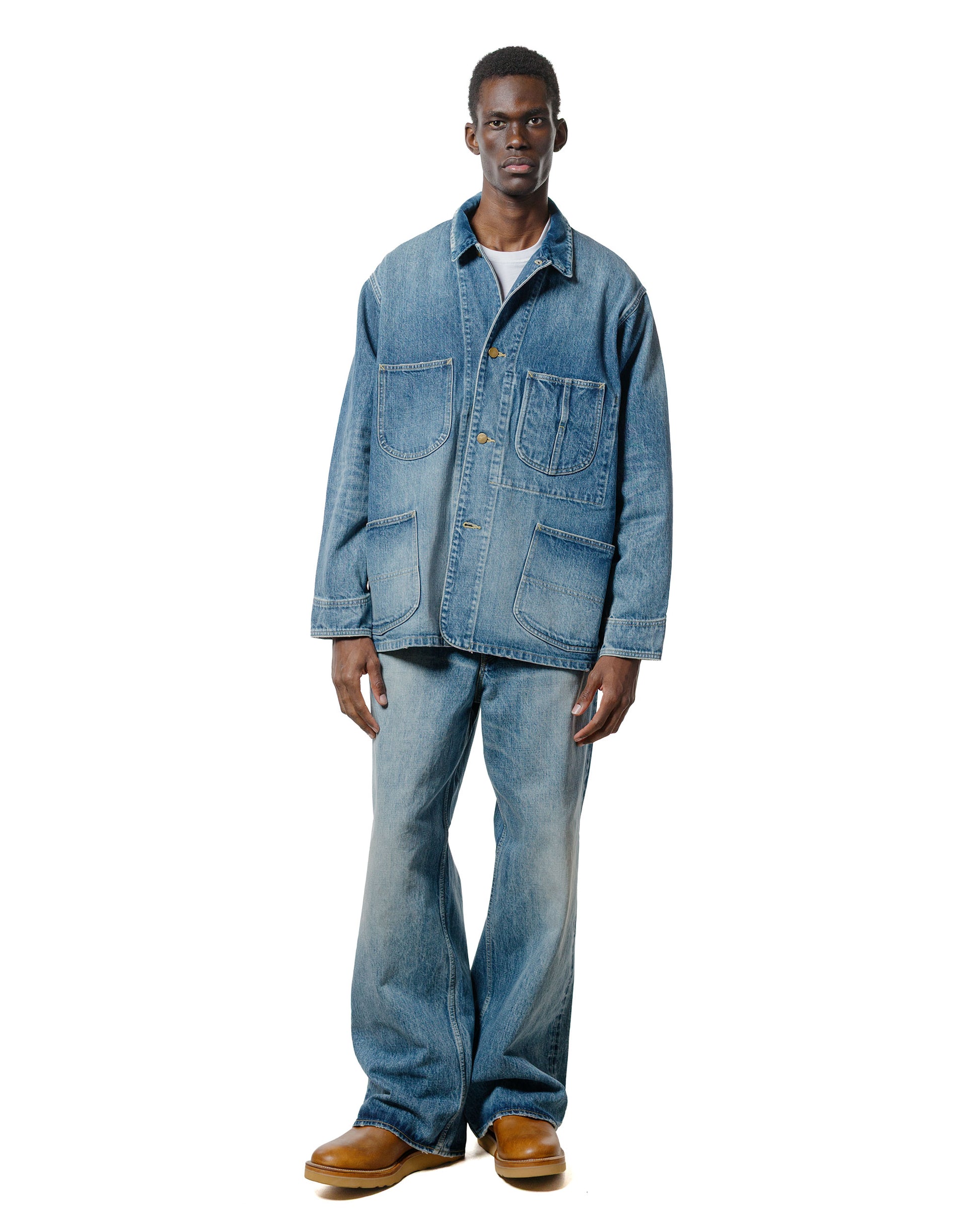 lost & found MARKAWARE marka Denim Coverall Jacket 13.5oz Selvedge Denim Used Wash