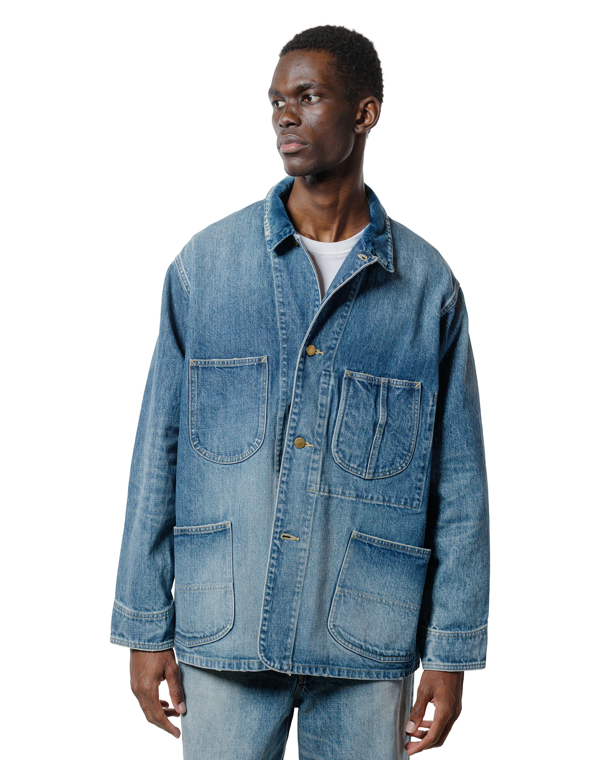 lost & found MARKAWARE marka Denim Coverall Jacket 13.5oz Selvedge Denim Used Wash