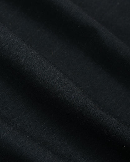 lost & found MARKAWARE marka Double Pocket Open Collar Shirt 2/72 Wool Tropical Washer Chambray Black