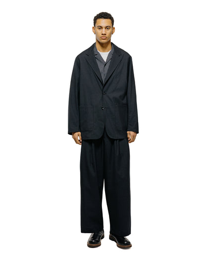 lost & found MARKAWARE marka Double Pocket Open Collar Shirt 2/72 Wool Tropical Washer Gray Stripe