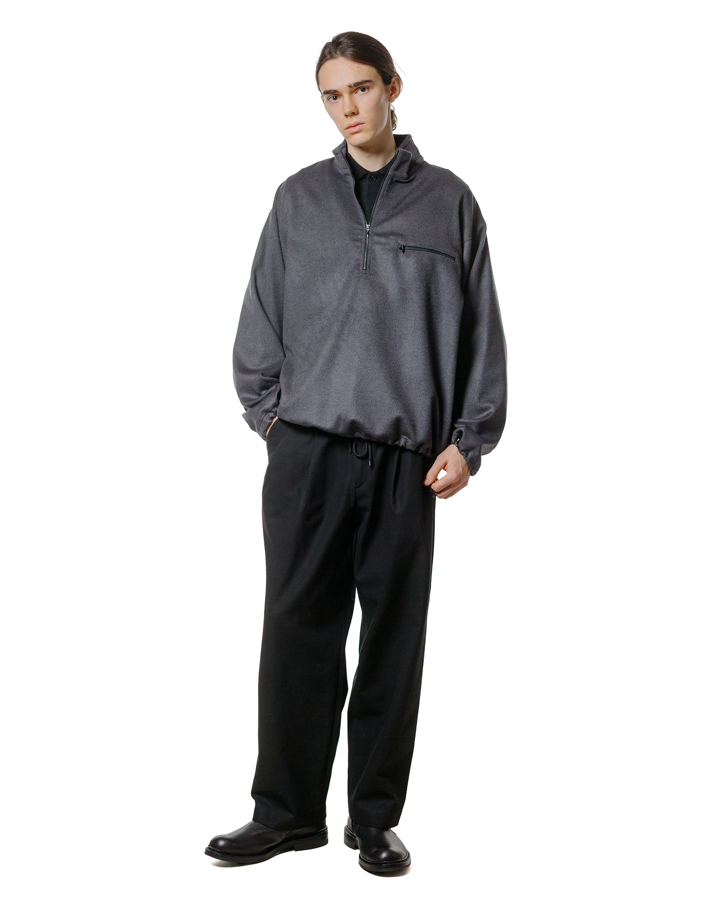lost & found MARKAWARE marka Shirt Cardigan Super 140s Wool Knit Black