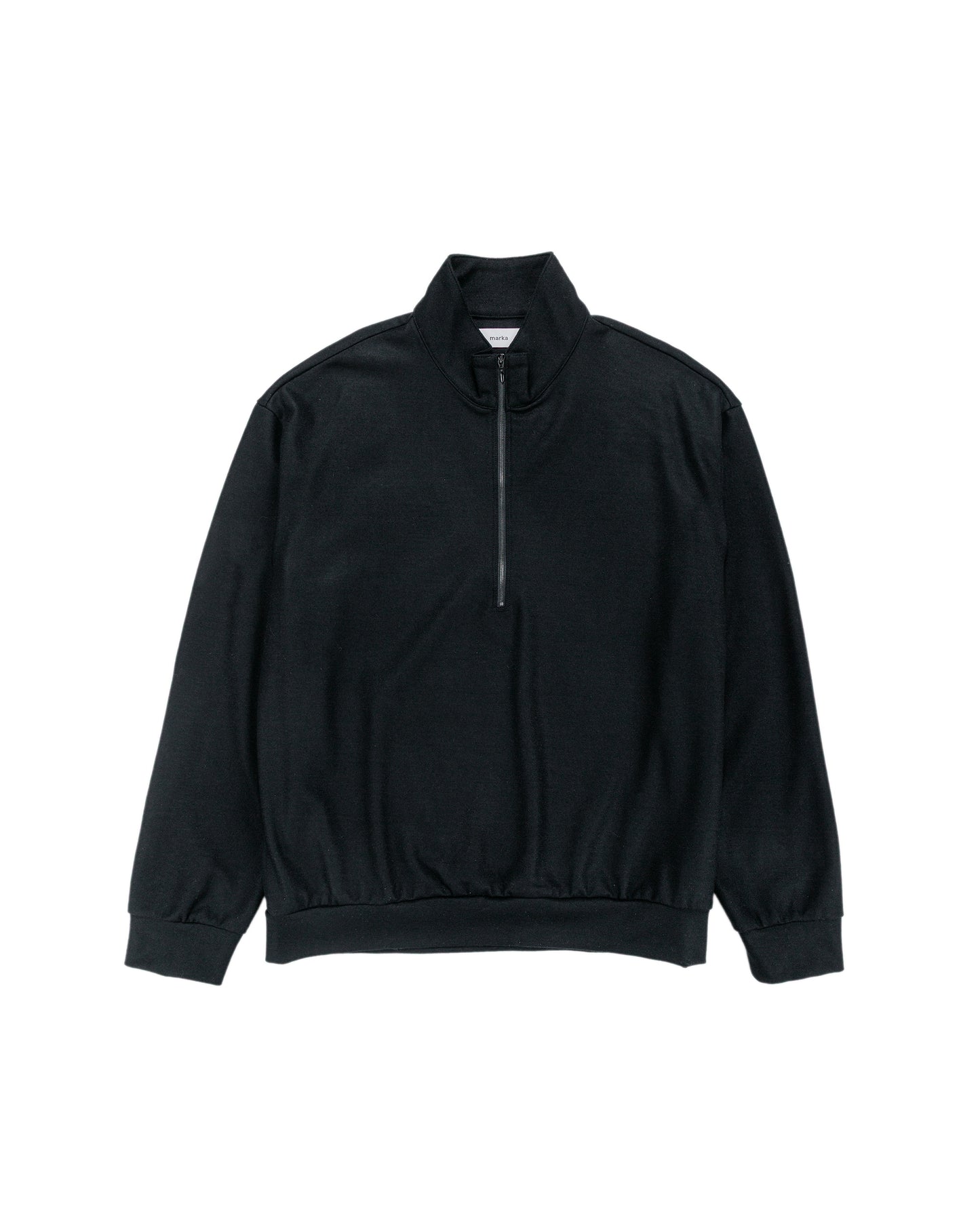 lost & found MARKAWARE marka Half Zip Stand Collar Super 140s Wool Knit Black