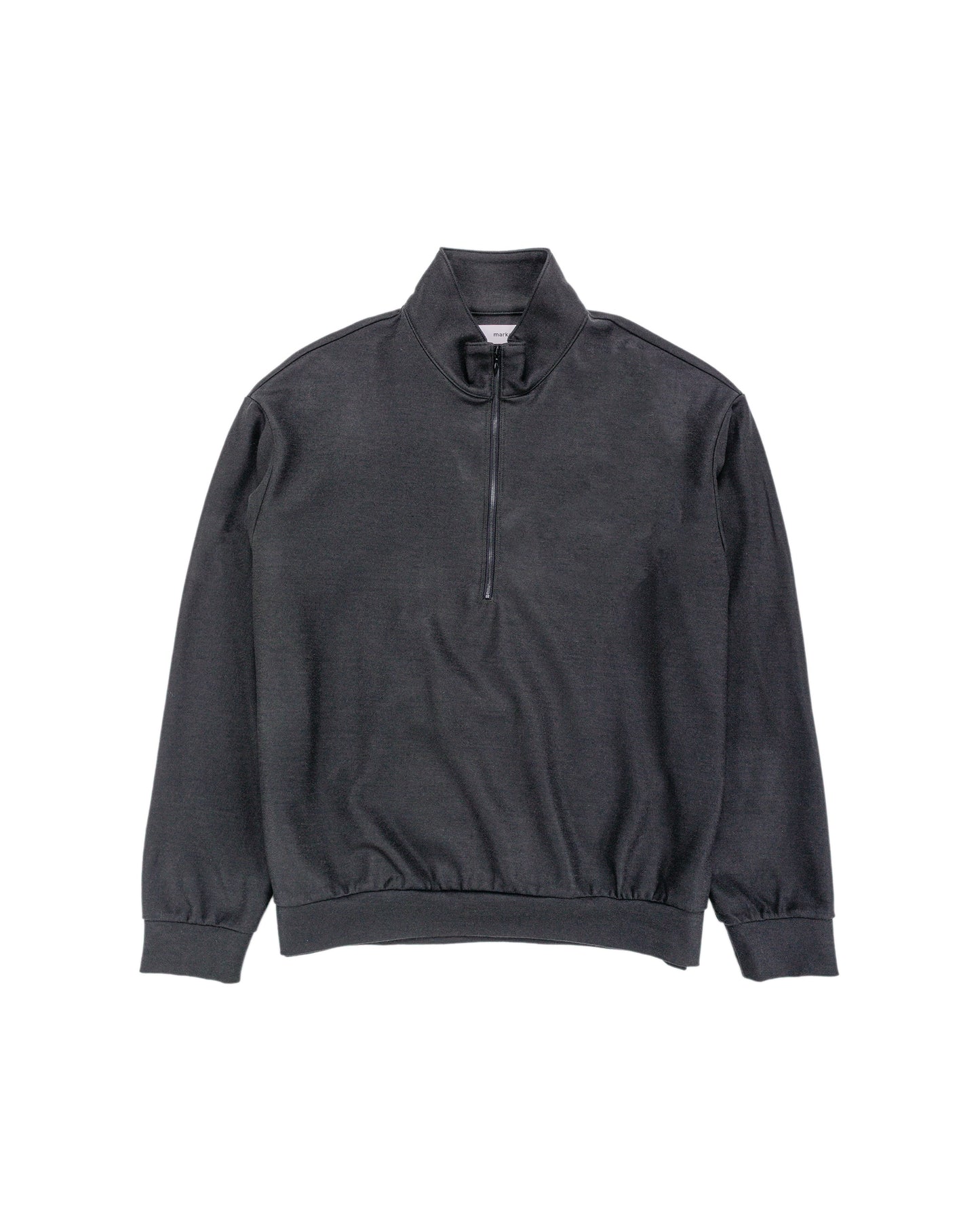 lost & found MARKAWARE marka Half Zip Stand Collar Super 140s Wool Knit Charcoal