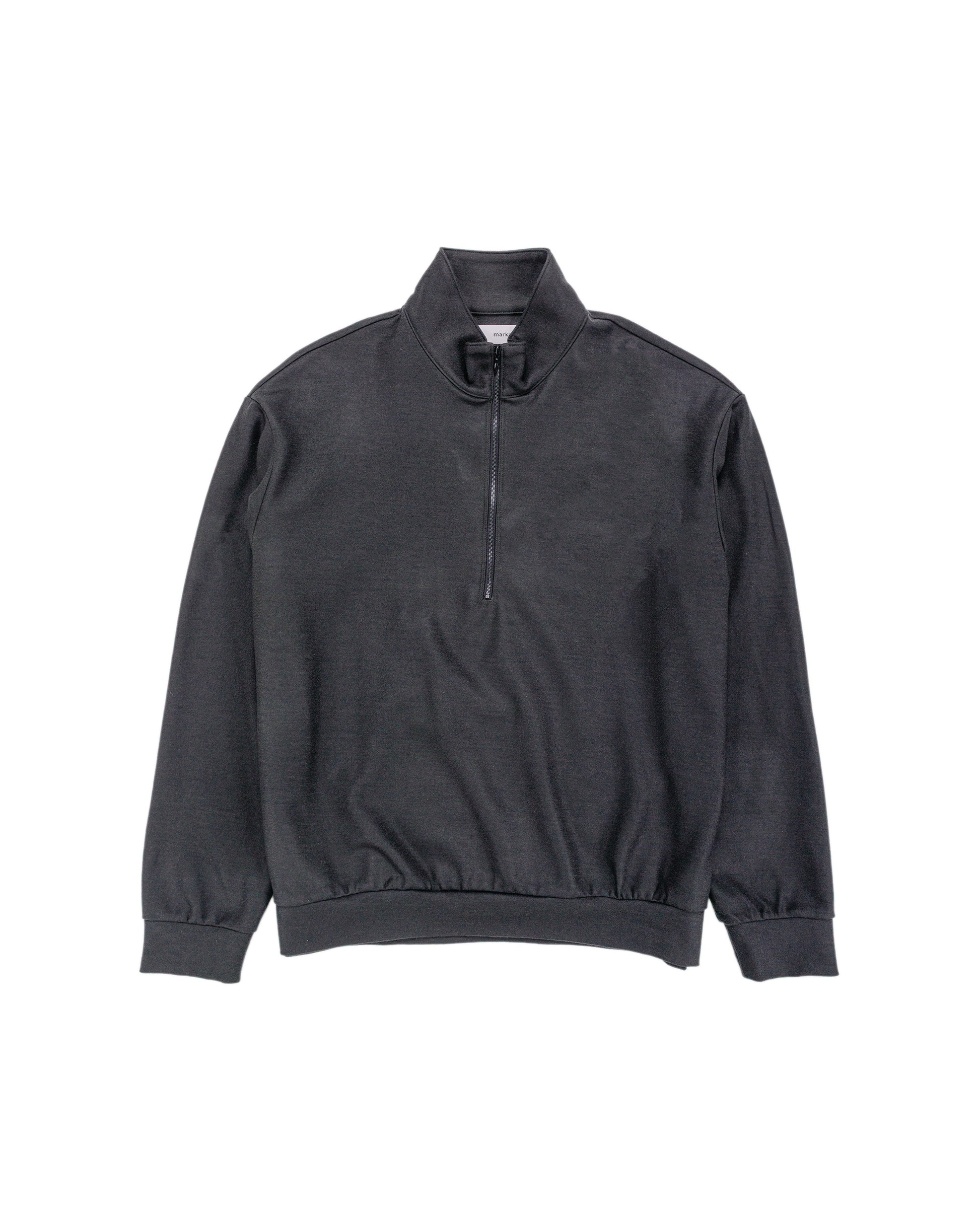 lost & found MARKAWARE marka Half Zip Stand Collar Super 140s Wool Knit Charcoal