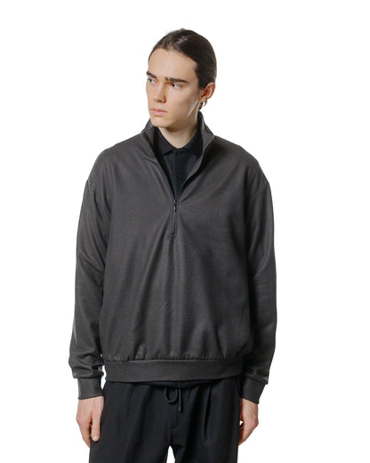 lost & found MARKAWARE marka Half Zip Stand Collar Super 140s Wool Knit Charcoal