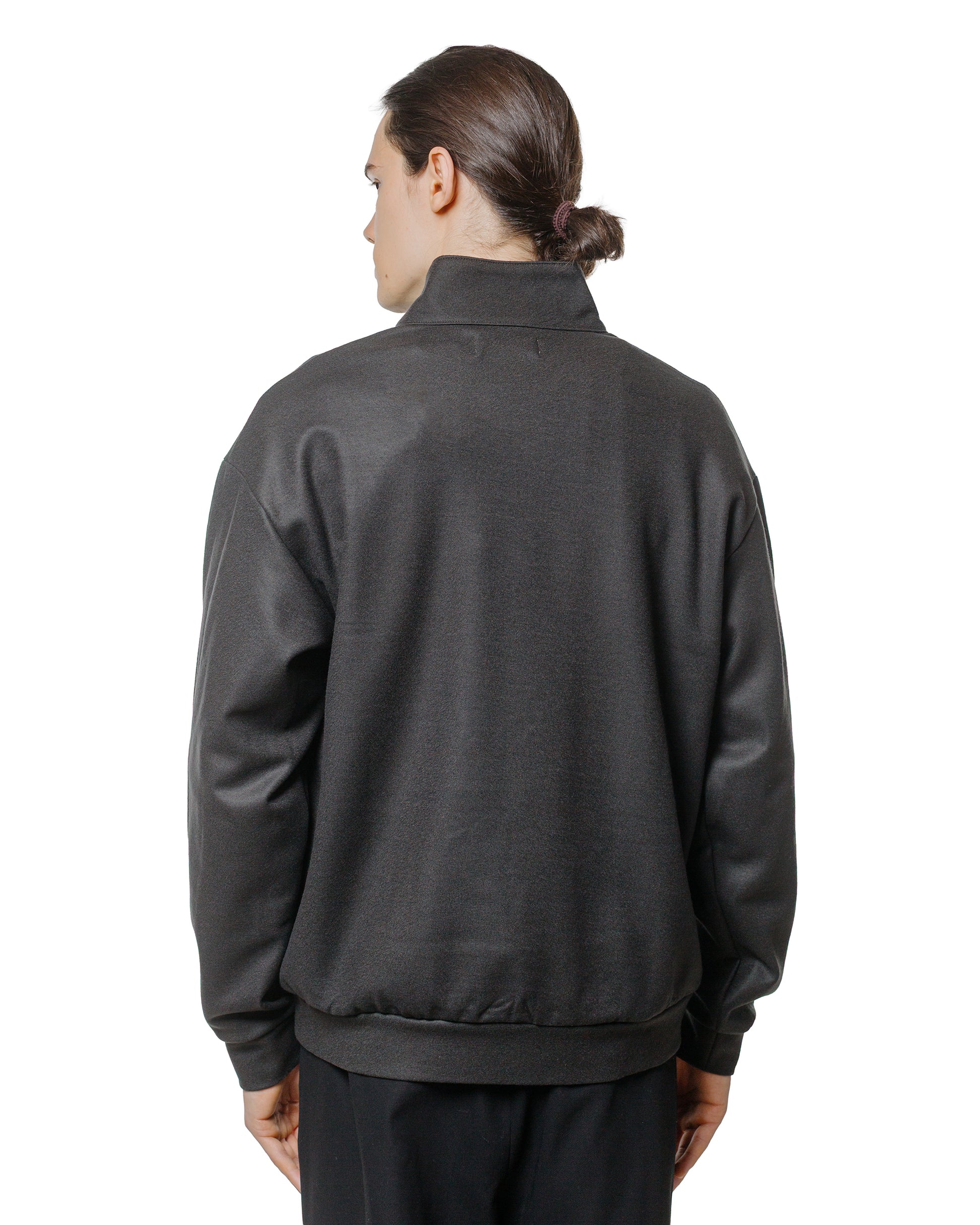 lost & found MARKAWARE marka Half Zip Stand Collar Super 140s Wool Knit Charcoal