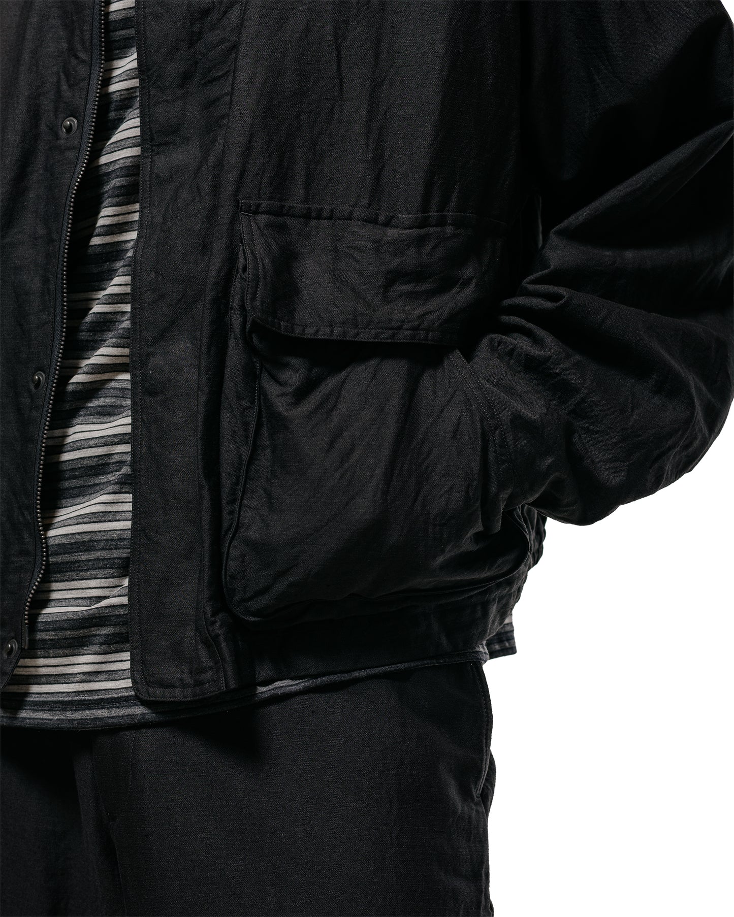 lost & found MARKAWARE marka Hunting Jacket Cotton Silk Light Moleskin Black