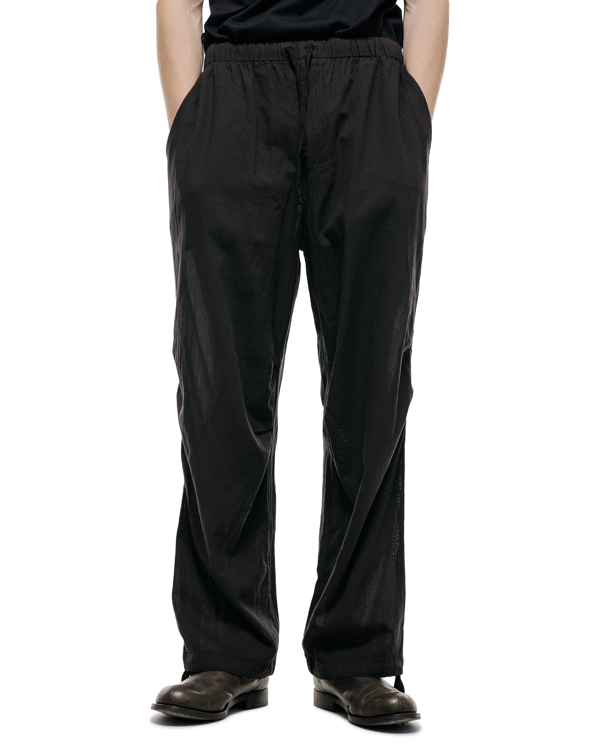 lost & found MARKAWARE marka Knee Tuck Pants High Twisted Dobby Cloth Black