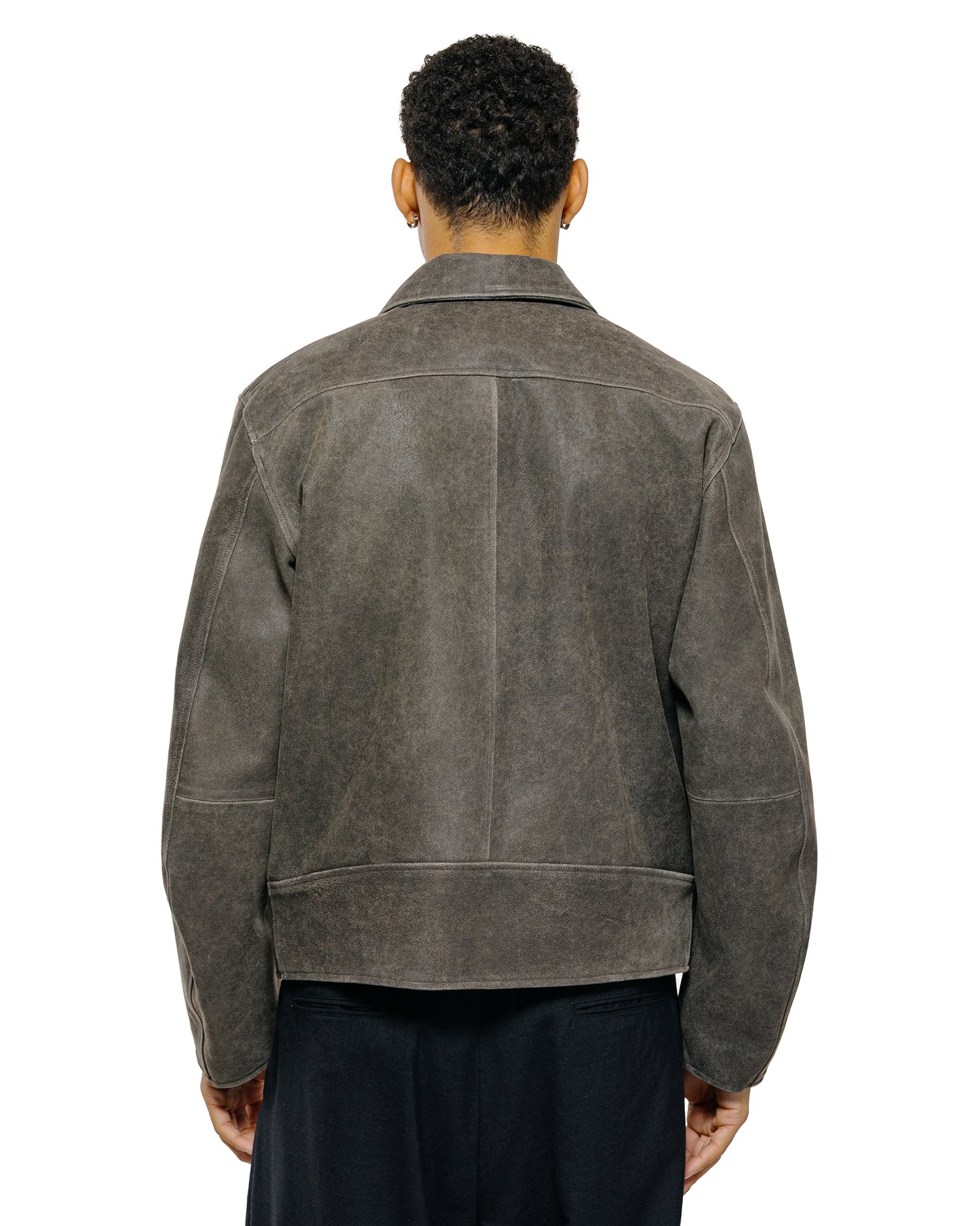 lost & found MARKAWARE marka Leather Sports Jacket Cracked Goat Leather Dark Brown