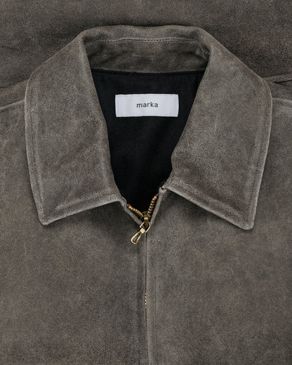 lost & found MARKAWARE marka Leather Sports Jacket Cracked Goat Leather Dark Brown