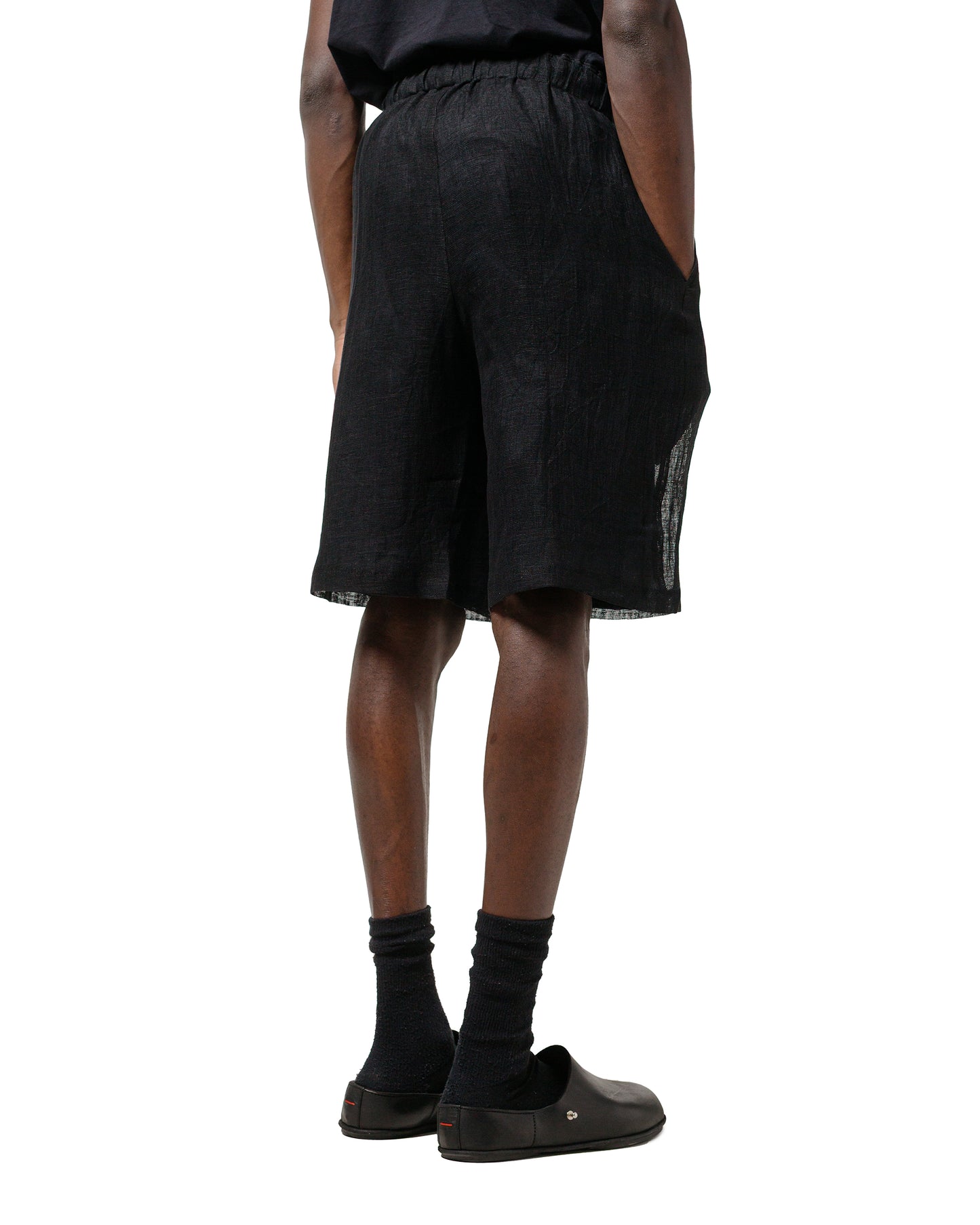 lost & found MARKAWARE marka Mesh Shorts Linen Mesh Black