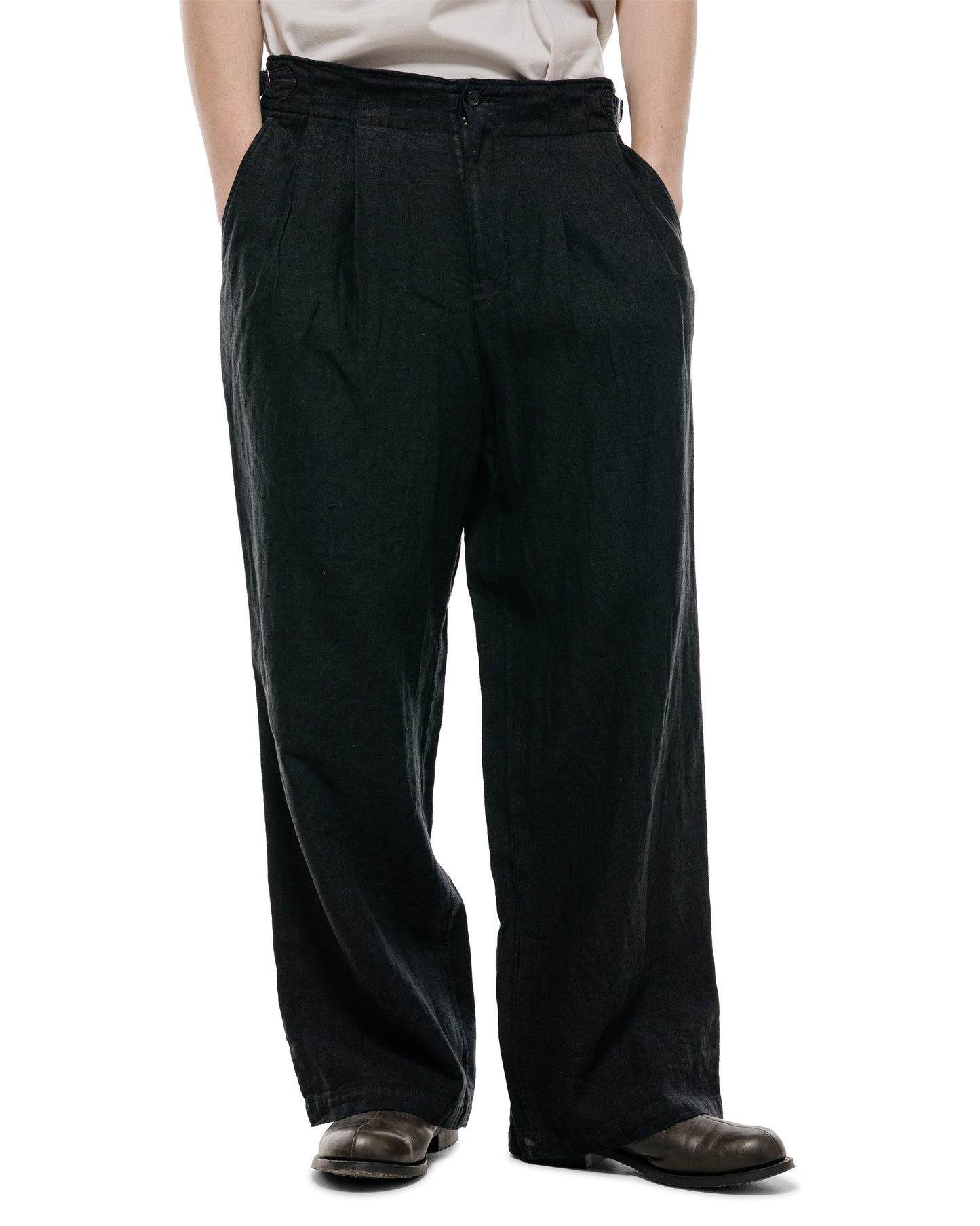 lost & found MARKAWARE marka Military Trousers 18/-Linen Canvas Black