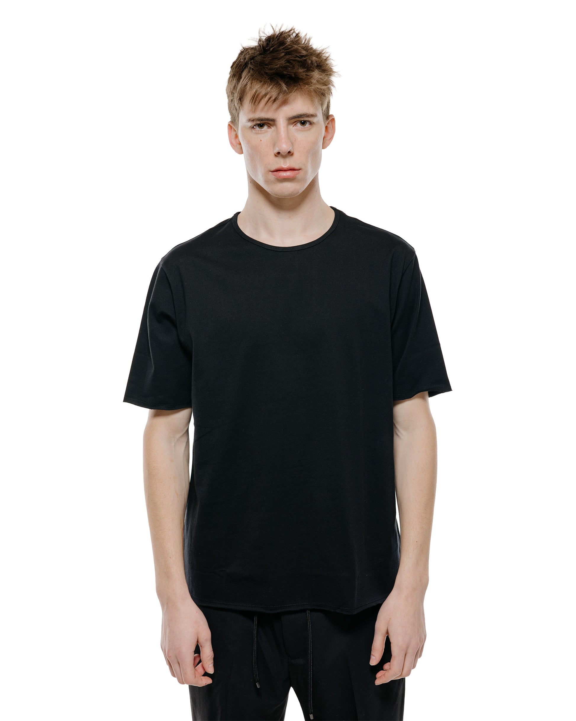 lost & found MARKAWARE marka Narrow Piping Tee 40/2 Organic Cotton Knit Black