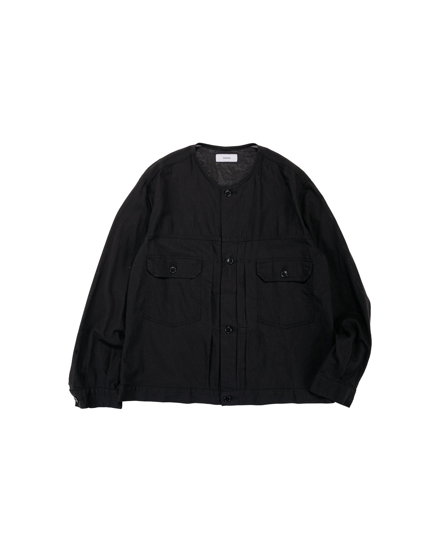 lost & found MARKAWARE marka No Collar Tracker Jacket High Twisted Dobby Cloth Black