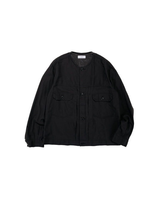 lost & found MARKAWARE marka No Collar Tracker Jacket High Twisted Dobby Cloth Black