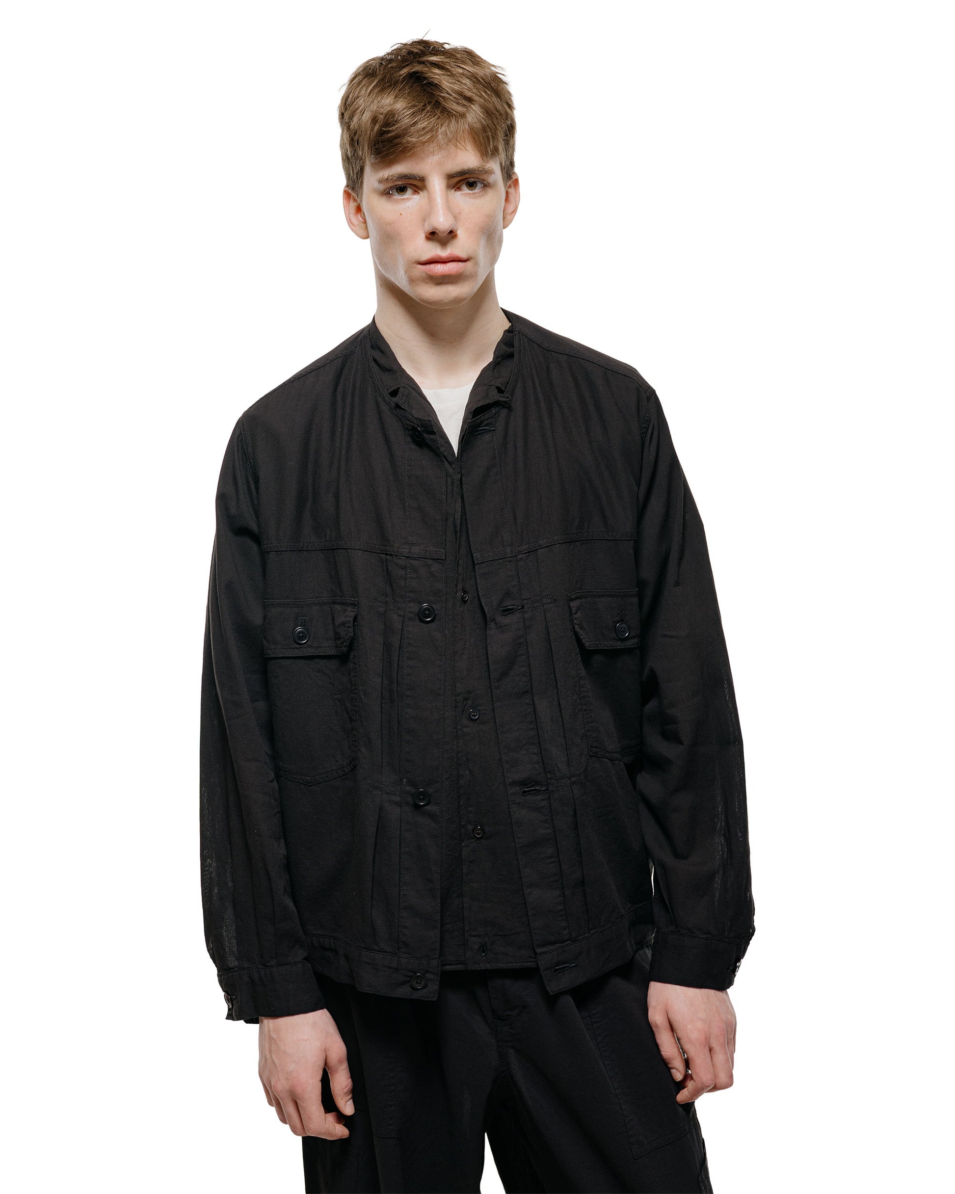 lost & found MARKAWARE marka No Collar Tracker Jacket High Twisted Dobby Cloth Black